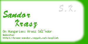 sandor krasz business card